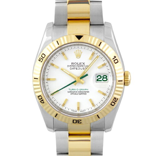 ロレックス ROLEX ターノグラフ 116263 YG×SS 36mm ホワイト文字盤 オイスターブレスレット【送料無料】【中古】【メンズ】【腕時計】