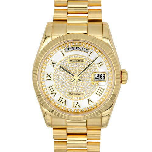 ロレックス ROLEX デイデイト 118238NRZ YG 36mm ホワイトシェル文字盤 文字盤 ...