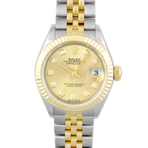 ロレックス ROLEX デイトジャスト28 279173G YG×SS 28mm シャンパン文字盤 ジュビリーブレスレット【送料無料】【中古】【レディース】【腕時計】