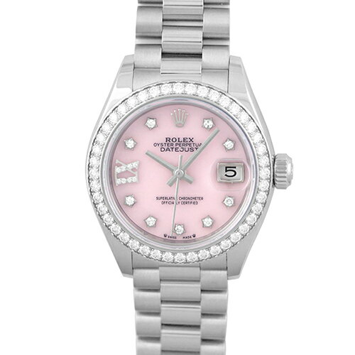 ロレックス ROLEX デイトジャスト28 279139RBR WG 28mm ピンクオパール文字盤 ベゼルダイヤ 9ポイントスターダイヤ IXダイヤ【送料無料】【新品】【レディース】【腕時計】