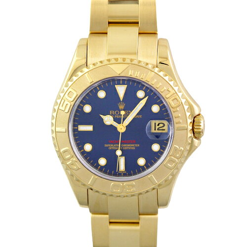 ロレックス ROLEX ヨットマスター 168628 YG 34mm ブルー文字盤 【送料無料】【中古】【メンズ】【腕時計】