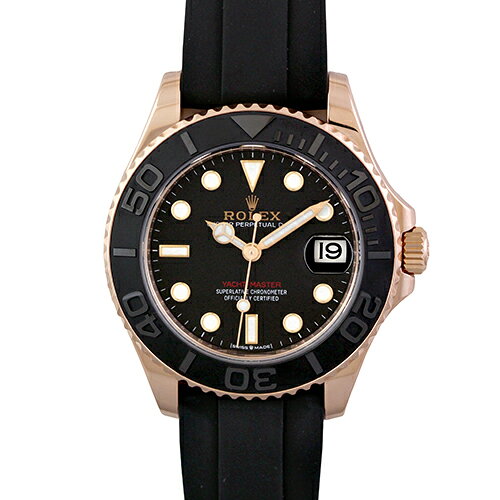 ロレックス ROLEX ヨットマスター37 268655 PG×ラバー 37mm ブラック文字盤 【送料無料】【中古】【ユニセックス】【腕時計】