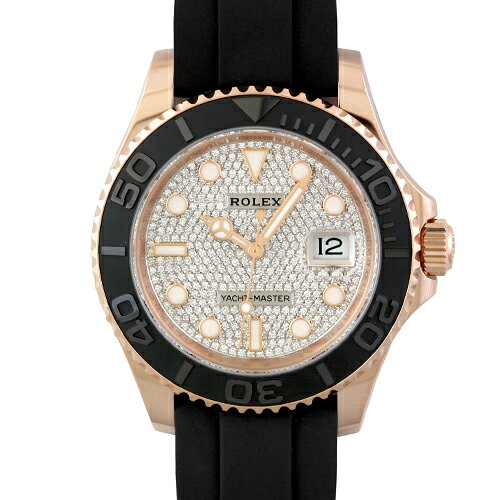 ロレックス ROLEX ヨットマスター40 126655 PG×ラバー 40mm パヴェダイヤ文字盤 文字盤ダイヤ【送料無料】【中古】【メンズ】【腕時計】
