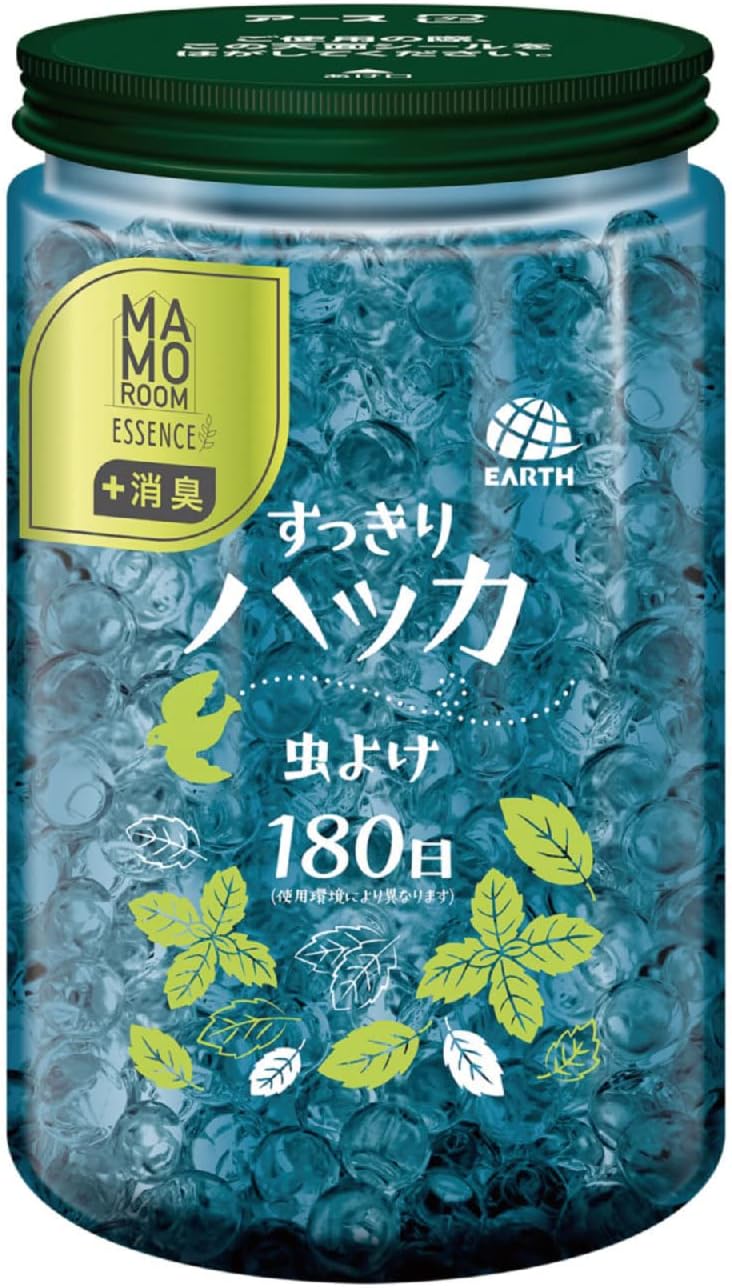 【送料無料】【1ケースまとめ買い12個】アース製薬　マモルーム エッセンス 虫よけパール (180日用) 「すっきりハッカ」 置くだけジェル500g
