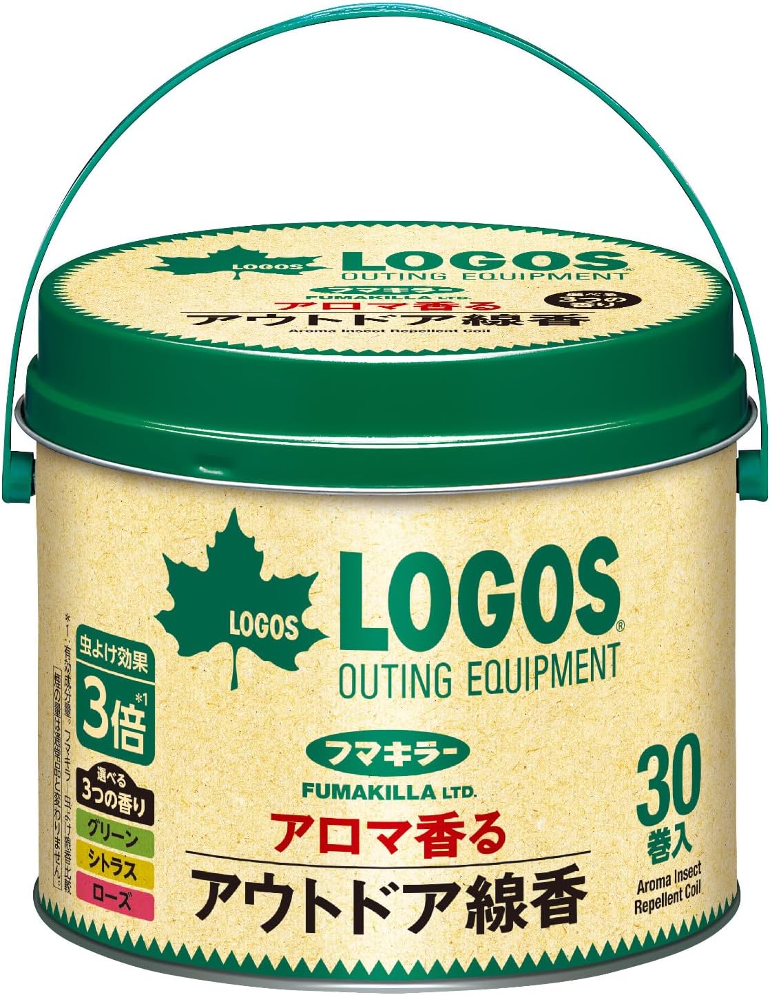 【送料無料】【まとめ買い5個】フマキラー ロゴス コラボ 虫除け 線香 アロマ香るアウトドア線香 30巻缶入り 屋外用