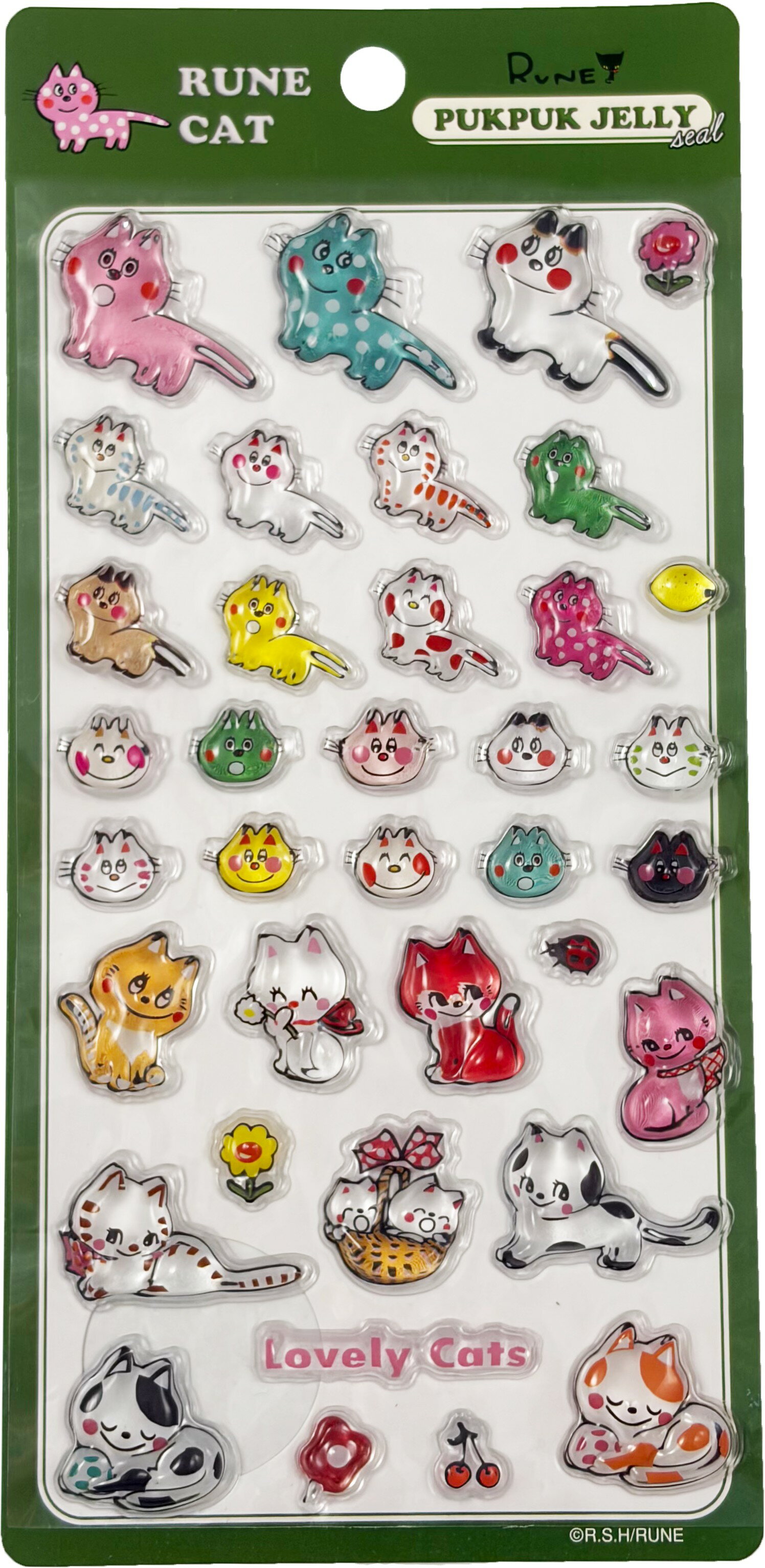PUK PKU JELLY　内藤ルネシリーズ　キャット　ぷくぷくシール