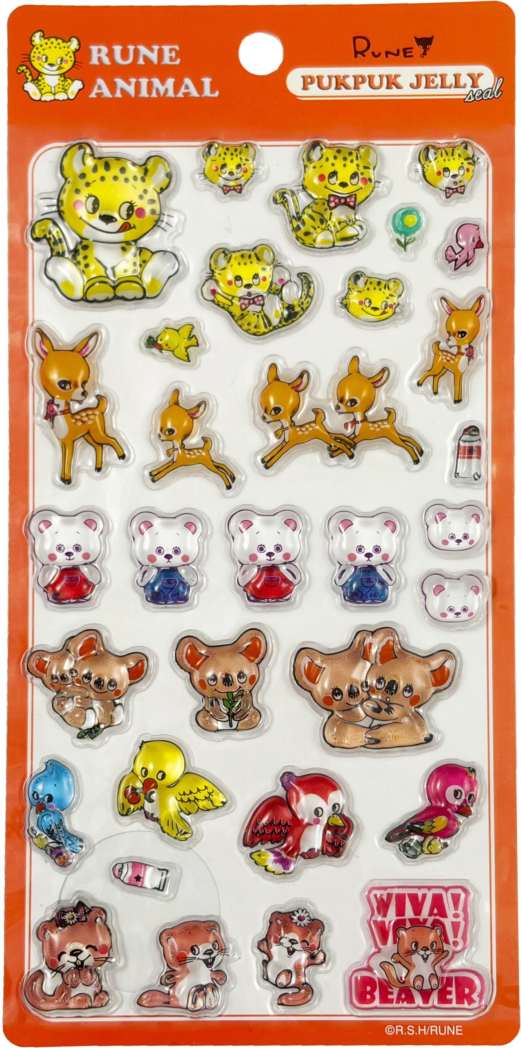 PUK PKU JELLY 内藤ルネシリーズ ルネアニマル1 ぷくぷくシール