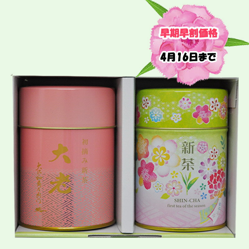 【予約受付中】【早期早割価格4月16日まで　完全ご予約制】【ネットショップ限定】 新茶 2026 鹿児島県産新茶缶と初摘み新茶大老缶セット