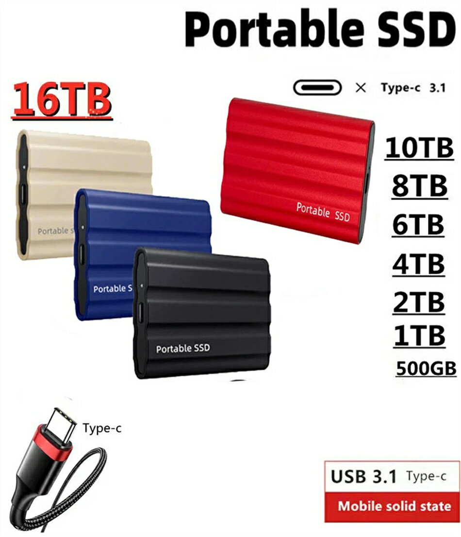 SSD 1TB  ݡ֥SSD դϡɥǥ USB-A/USB-Cξб 500GB Ķݡ֥ ϡɥǥ 2TB USB3.1 Type-C б ޥ۸ߴ Ѿ׷