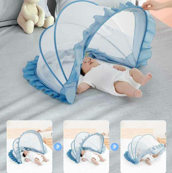 ベビー蚊帳 折り畳み式 ベッド 安眠 蚊よけ 通気 ムカデ対策 赤ちゃん用 こども キッズ用 かや 虫よけネット