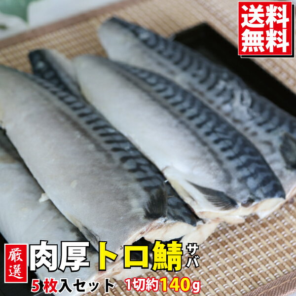 【SALE】厳選 肉厚トロ鯖 訳あり 5枚入り(1枚 約140g)【送料無料 鯖 さば 塩鯖 サバ 塩サバ】　魚真