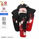 振袖 レンタル 黒 振袖 大きいサイズ ぽっちゃり 【Lサイズ 黒赤ラメバラ幻想】 振袖 レンタル 成人式 シンプル 結婚式 レトロ かっこいい 【レンタル】 ...