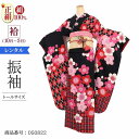 振袖 レンタル 170cm 黒 振袖レンタル トールサイズ 【LAサイズ 黒赤時梅ダイヤチェック 神田うの】 振袖 レンタル 成人式 シンプル 1か月 振袖レンタル フルセット 結婚式 【レンタル】 大正ロマン 振袖