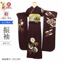 振袖 レンタル 茶 【茶七宝梅笹 N-old&new-2】 振袖 レンタル 成人式 シンプル 結婚式 レトロ かっこいい 【レンタル】 大正ロマン 振袖 レンタ...