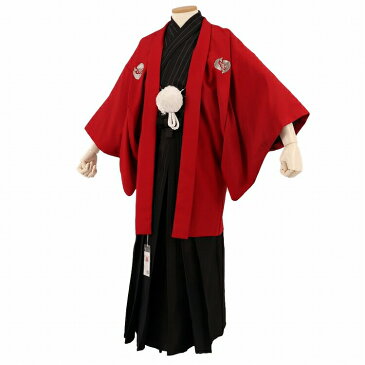 成人式 袴 男 赤 袴 レンタル 男 紋付羽織袴 成人式 袴 メンズ 卒業式 袴 レンタル 男 160 165 【レンタル】 (男紋付)M 赤黒桜鯉 4444 結婚式 新郎 紋付 羽織袴 紋付袴 紋付き袴 紋服 男性用袴