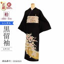 \6/4 20:00〜セール開始/ 黒留袖 レンタル 大きいサイズ 広幅 Lサイズ 黄箔胡蝶蘭 正絹 留袖 レンタル 留袖レンタル 黒留袖レンタル 【レンタル】...
