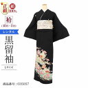 \6/4 20:00〜セール開始/ 黒留袖 レンタル 大きいサイズ 広幅 Lサイズ 緑時梅に流水 正絹 留袖 レンタル 留袖レンタル 黒留袖レンタル 【レンタル...