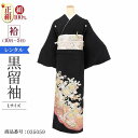 \6/4 20:00〜セール開始/ 黒留袖 レンタル 大きいサイズ 広幅 Lサイズ 時金箔唐草道長 正絹 留袖 レンタル 留袖レンタル 黒留袖レンタル 【レンタ...
