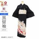 \6/4 20:00〜セール開始/ 黒留袖 レンタル 大きいサイズ 広幅 Lサイズ 赤箔唐花のし 正絹 留袖 レンタル 留袖レンタル 黒留袖レンタル 【レンタル...