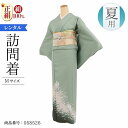 \楽天fashionセール ポイント2倍5%クーポン/ 単衣 訪問着 レンタル 正絹 モダン 夏用 お宮参り 着物 レンタル 母親 Mサイズ 淡緑静紅白鷲 【レ...