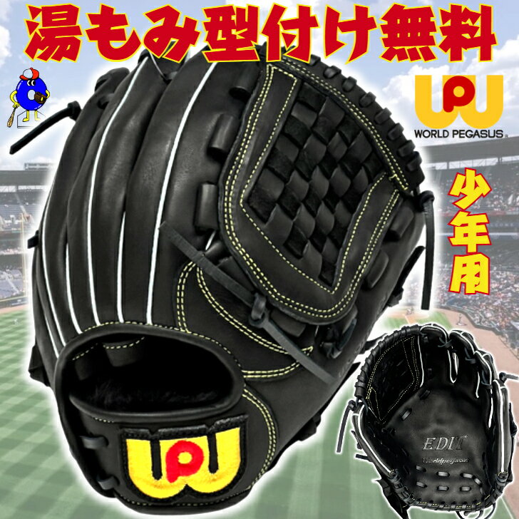 【エントリーでP5倍!スーパーセール限定】【型付け無料!】ワールドペガサス 少年 軟式グローブ オールラウンド用 右投げ ソフトボール使用可 WGJ4FEDS Worldpegasus エディット 軟式 ジュニア用 少年用 グラブ ブラック 黒色 少年野球 少年軟式 小学生 Sサイズ リング付き