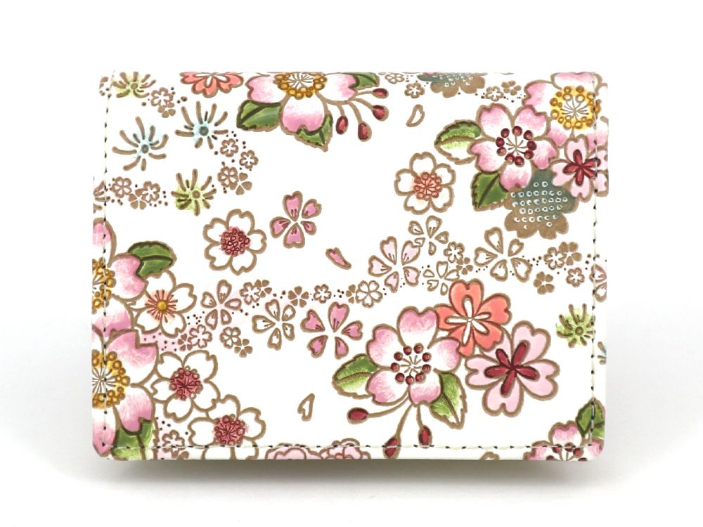 Rakuten - 【可愛い皮革伝統工芸 文庫屋「大関」】かすみ桜 箱まち小銭入れ