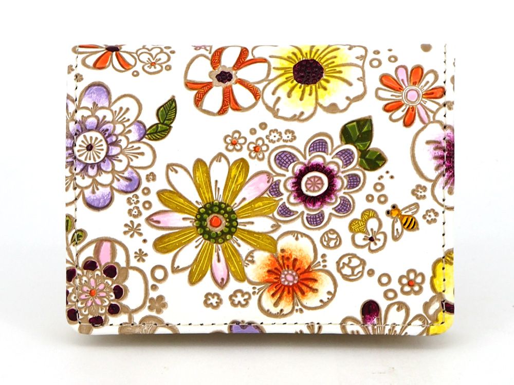 【可愛い皮革伝統工芸 文庫屋「大関」】みつばち 箱まち小銭入れ