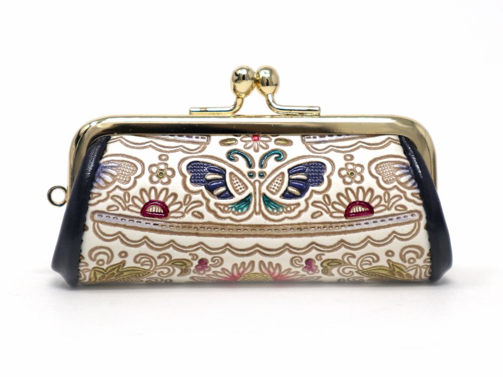 【可愛い皮革伝統工芸 文庫屋「大関」】茉莉花<珊瑚> 印鑑入れ