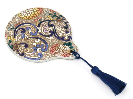 【可愛い皮革伝統工芸 文庫屋「大関」】乱菊<青紫> タッセル付き手鏡 【可愛い皮革伝統工芸 文庫屋「大関」】乱菊<青紫> タッセル付き手鏡