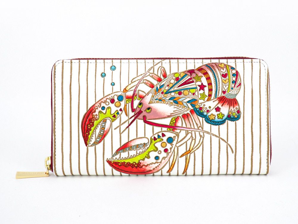 楽天可愛い皮革伝統工芸　文庫屋大関【可愛い皮革伝統工芸 文庫屋「大関」】シンキング・ロブスター ぐるっとファスナーの長財布