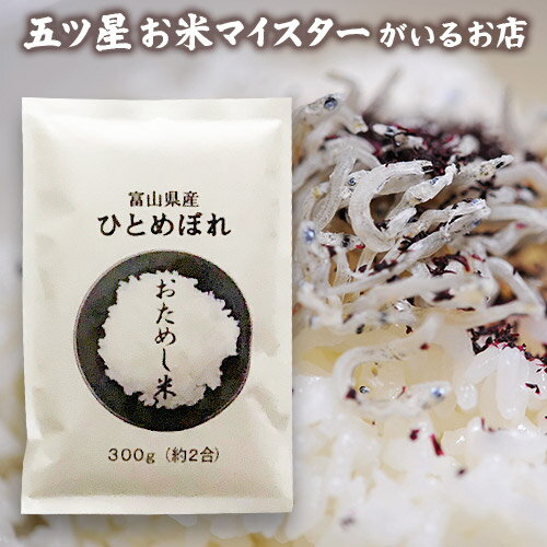 令和5年産 富山県産ひとめぼれ1袋 （300g 約2合） 米 富山県産 卒業祝い お米 精米 300グラム 【送料無料】お試し メール便 グルメ食品