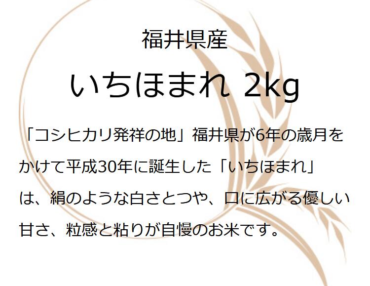 令和7年産 福井県産いちほまれ 2kg お米ギフト 贈り物 食べ物 イチホマレ 2キロ プチギフト 入学祝い 入園祝い 就職祝い ギフト 年寄り 一人暮らし 仕送り ご飯 入学内祝い お米 プレゼント 食品 引っ越し 挨拶 名入れ のし対応