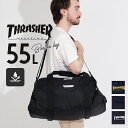 55L ボストンバッグ THRASHER メンズ 撥水加工 軽量 ダッフルバッグ RUNNING PUSH Duffle Bag カッコイイ おしゃれ レディース シンプル 大容量 ボストン 黒 ブラック ロゴ シンプル ショルダー 斜めがけ スラッシャー スケーター キャリーオン(3)