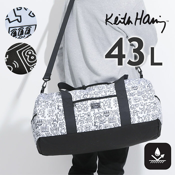 楽天オパビニア大容量 ボストン バッグ Keith Haring Trabel Line トラベル キースヘリング スポーツバッグ ボストンバッグ 旅行 部活動 合宿 帰省 修学旅行 林間学校 2泊 1泊 レジャー ショルダーバッグ レディース メンズ 2WAY 大容量 はっ水 Travel