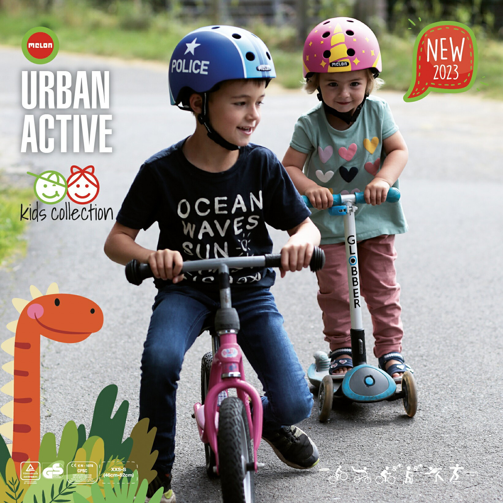 Melon helmet（メロンヘルメット）Kids collection 子供用/自転車 ドイツ製マルチヘルメット XXS-S(46-52cm)まで、軽さと安全強度で最高のレベルで両立。のサムネイル