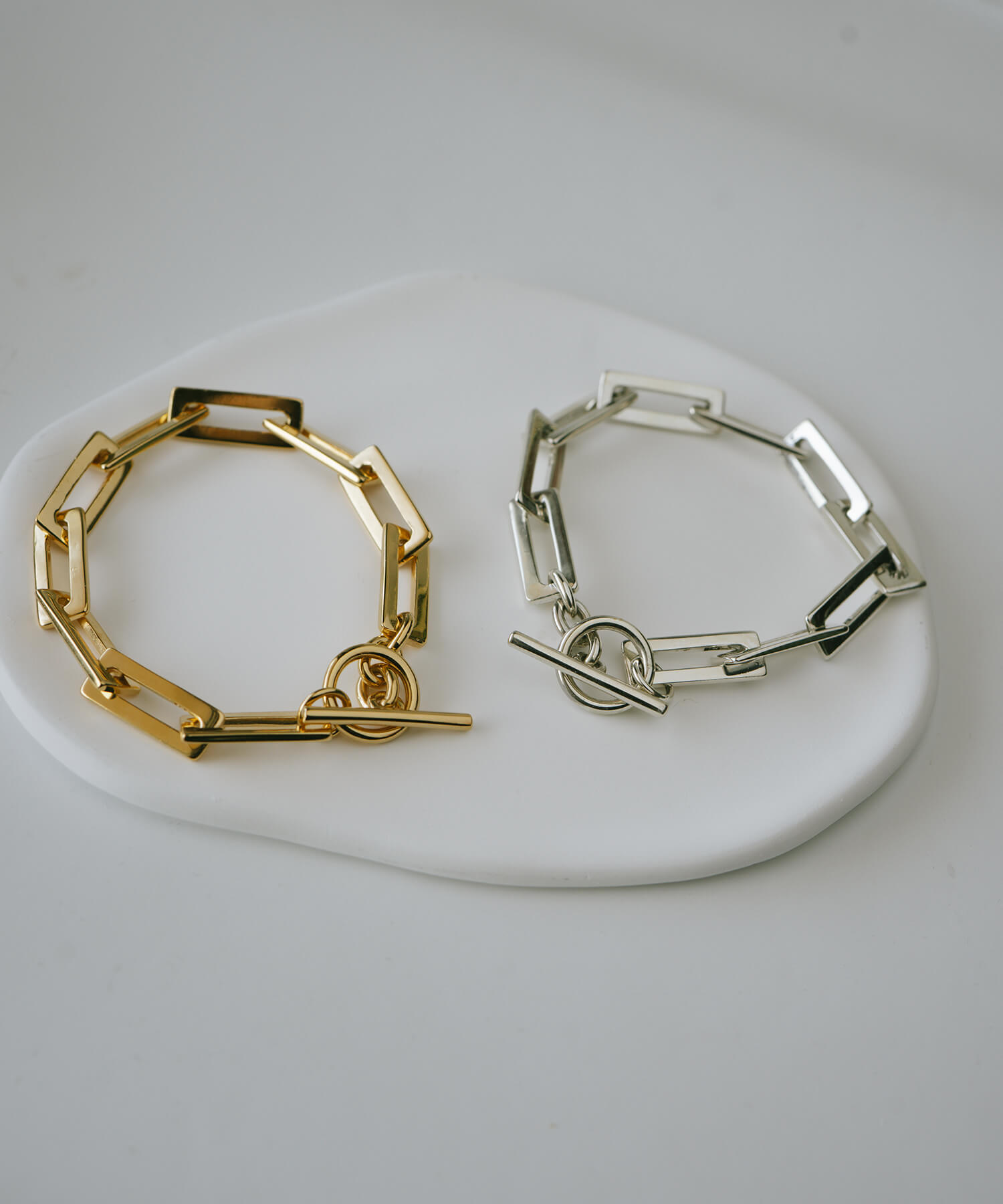 ブレスレット バングル レディース 太め 【rectaba-br レクタナ】 金属アレルギー対応 シルバー925 ゴールド ブレスレット 18k仕上げ チェーン チェーンブレスレット 大ぶり ざっくり おしゃれ メンズ ユニセックス ペア