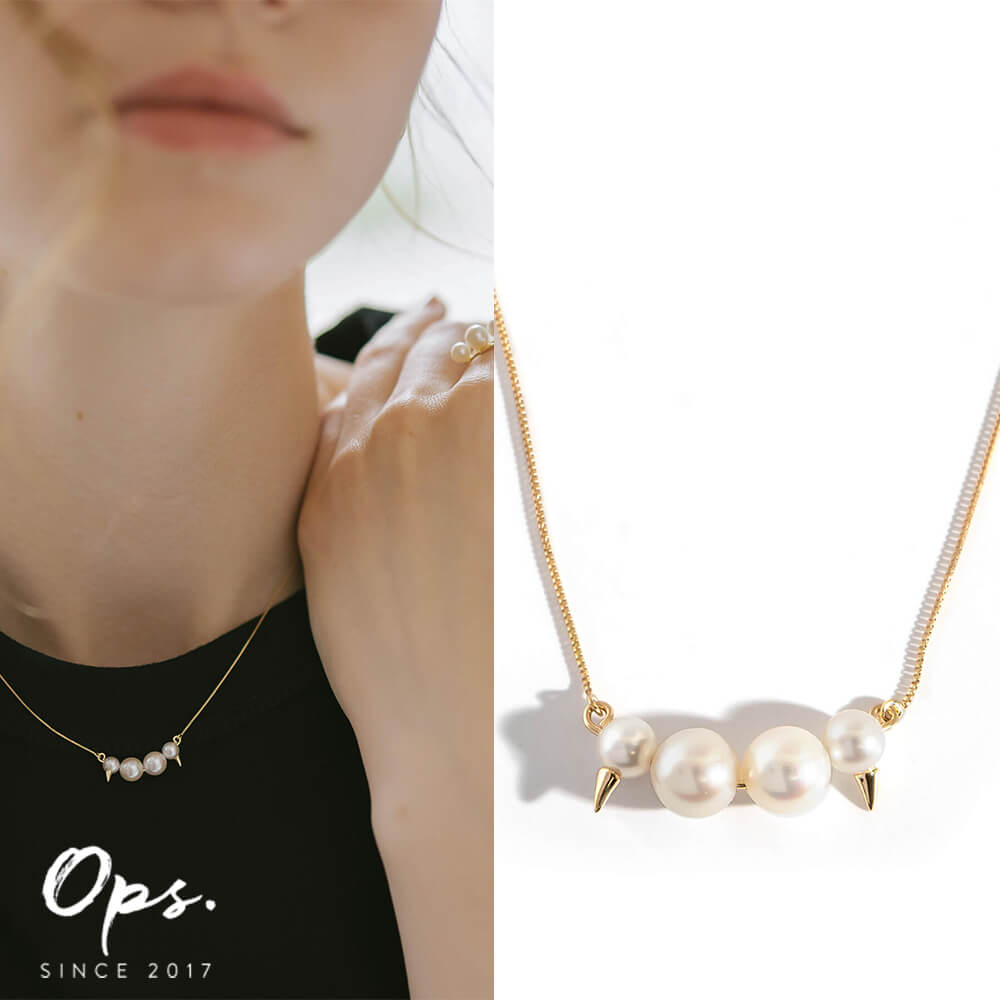 楽天ピアス リング OPS.【TV番組衣装協力】 パール ネックレス カジュアル あこや真珠 【QUATLUNE カトルネ】 パールネックレス フォーマル ゴールド レディース シンプル 10K アコヤパール アコヤ 真珠 トゲ 40cm 大人 かわいい おしゃれ アクセサリー 結婚式 卒園式 入学式