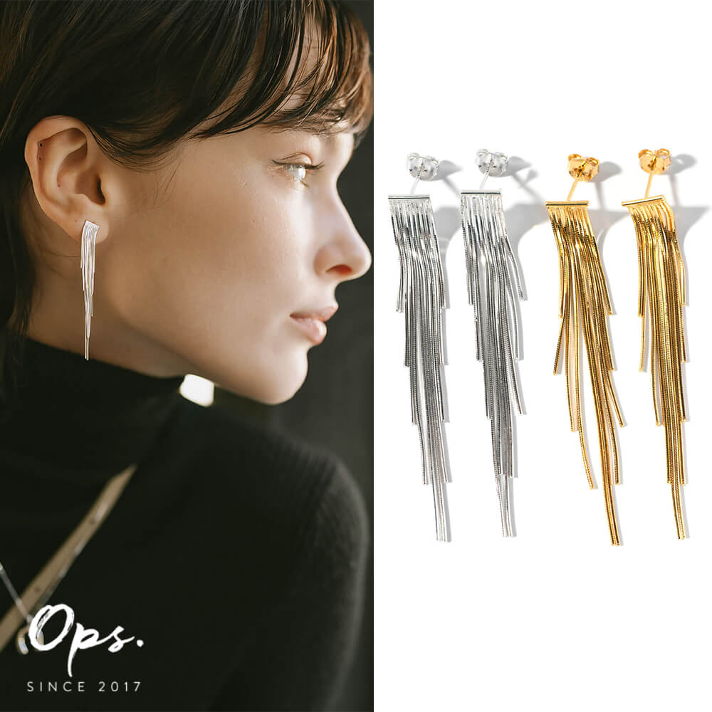 ピアス レディース タッセル フリンジ 【laria ラリア】金属アレルギー対応 ニッケルフリー 可愛い おしゃれ シルバー925 K18仕上げ 大ぶり 大きめ...