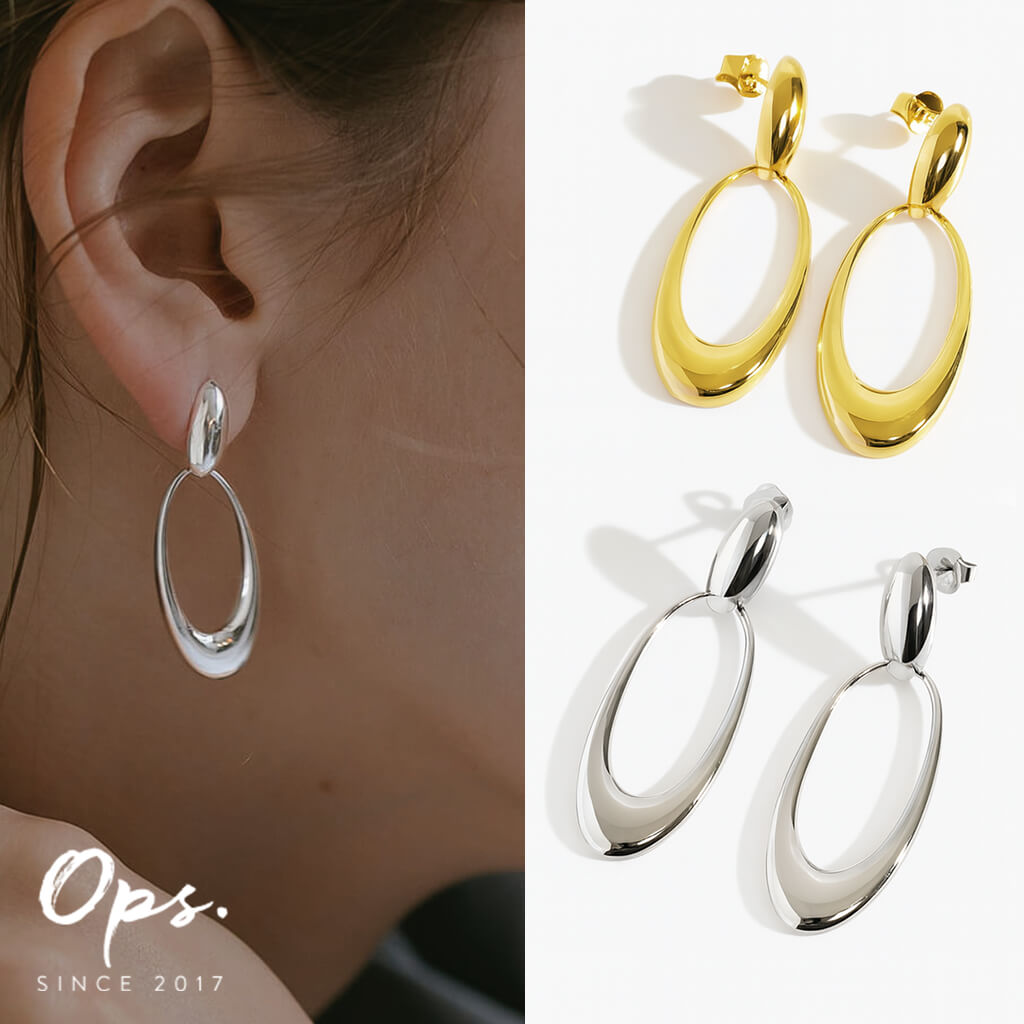 揺れる ピアス 金属アレルギー対応 かわいい シルバー ゴールド 18K仕上げ 【LYOMIRA リオミラ】 大きめ 大ぶり フープ シルバー925 両耳用 カジュアル フォーマル おしゃれのサムネイル