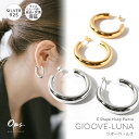 フープ ピアス 太め 【ジオーベ・ルナ gioove-luna】 金属アレルギー対応 シルバー925 K18仕上げ シンプル ピアス シルバーピアス フープ ピアス 直径30mm