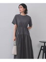 【SALE/40%OFF】フィット&フレアドッキングワンピース【洗濯機洗い可】 OPAQUE.CLIP オペークドットクリップ ワンピース・ドレス その他のワン...
