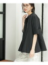 【SALE/5%OFF】サッカーストライプペプラムブラウス【吸水速乾/イージーアイロン/洗濯機洗い可】 OPAQUE.CLIP オペークドットクリップ トップス...