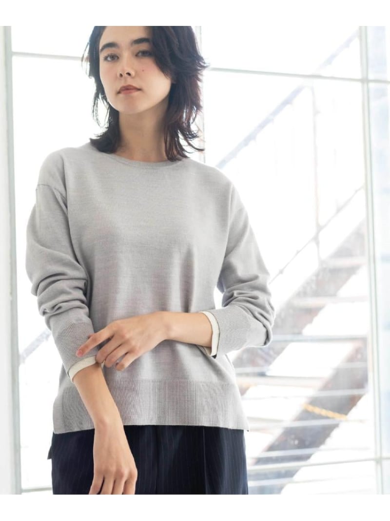 【SALE／10%OFF】ボートネックニット【8col/洗濯機OK】 OPAQUE.CLIP オペークドットクリップ トップス ニット ブラック グレー ホワイト ブラウン イエロー ベージュ ワインレッド ブルー【RBA_E】【先行予約】*【送料無料】[Rakuten Fashion] opaque-clip-10004276 OPAQUE.CLIP パッケージ画像