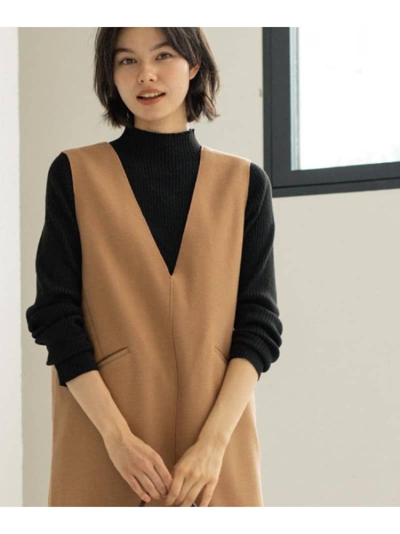 ハイネックリブニット【洗濯機OK】《6col》 OPAQUE.CLIP オペークドットクリップ トップス ニット グリーン レッド ホワイト グレー ブラック[Rakuten Fashion]のサムネイル