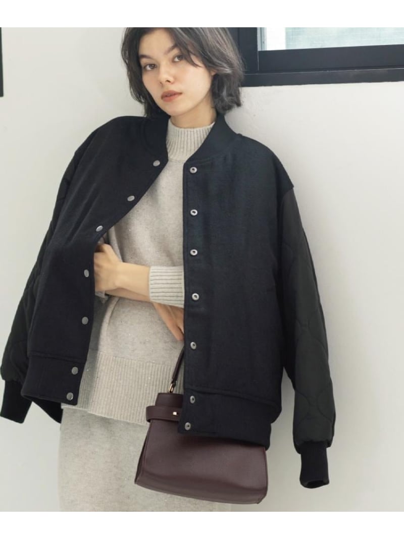 《リバーシブル》キルティングブルゾン OPAQUE.CLIP オペークドットクリップ ジャケット・アウター ブルゾン・ジャンパー ブラック カーキグリーン【送料無料】[Rakuten Fashion]のサムネイル