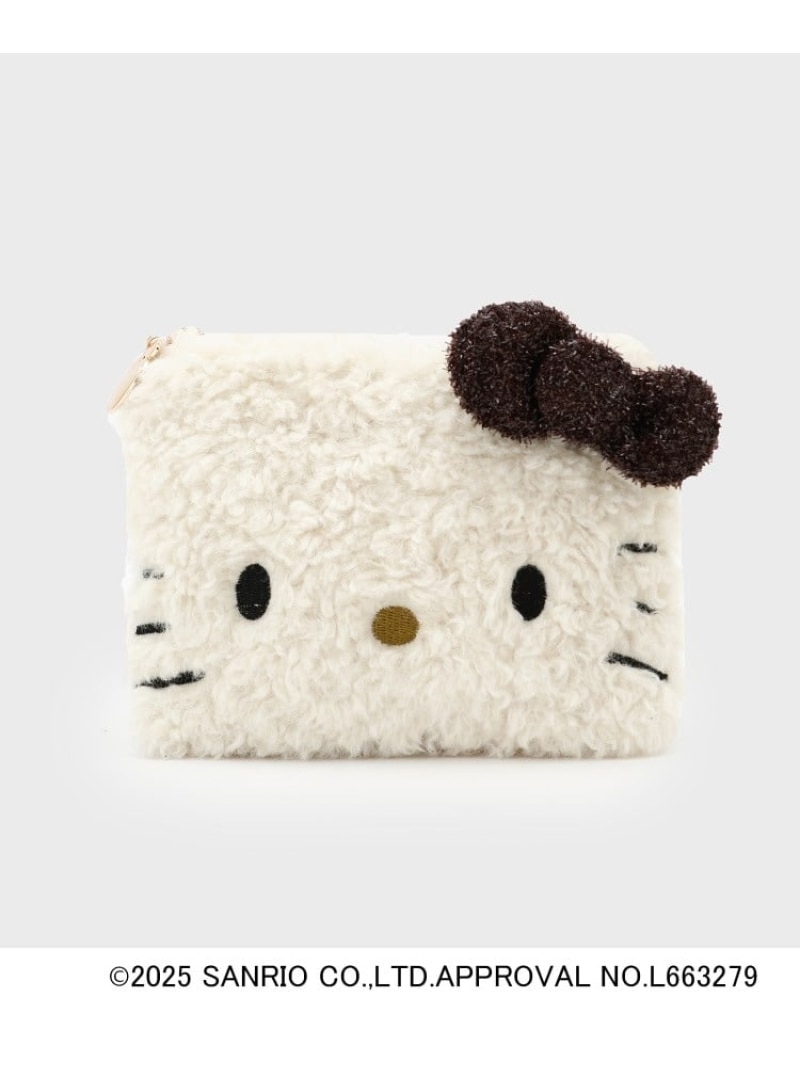 【ハローキティ】フラット型ふわふわポーチ OPAQUE.CLIP オペークドットクリップ 財布・ポーチ・ケース ポーチ ホワイト ブラック ブラウン ベージュ[Rakuten Fashion]のサムネイル