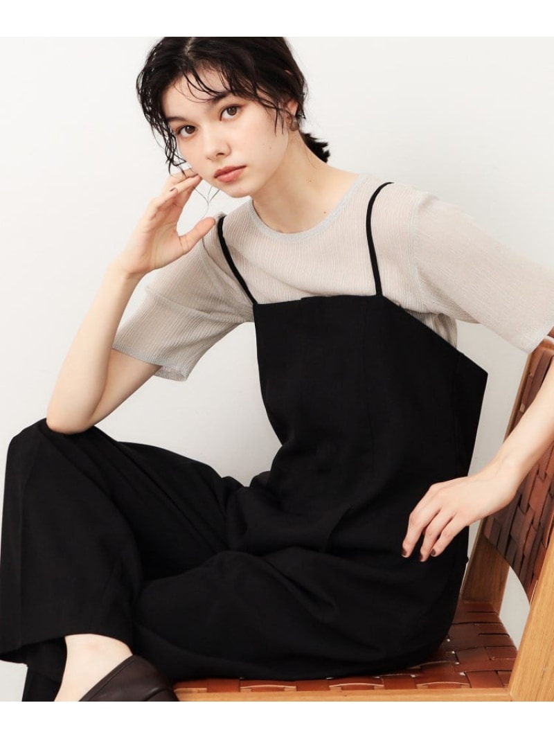 【SALE／50%OFF】リネンライクオールインワン【洗濯機洗い可】 OPAQUE.CLIP オペークドットクリップ オ..