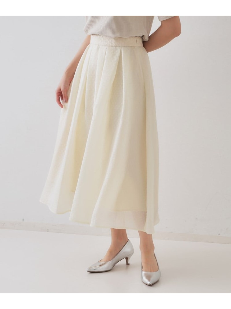 【SALE／40%OFF】シアージャカードタックフレアスカート【洗濯機洗い可】 OPAQUE.CLIP オペークドット..