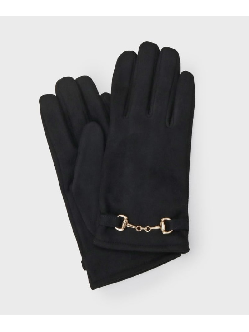 ビット付きフェイクスエードグローブ OPAQUE.CLIP オペークドットクリップ ファッション雑貨 手袋 ブラック ブラウン ベージュ[Rakuten Fashion]のサムネイル