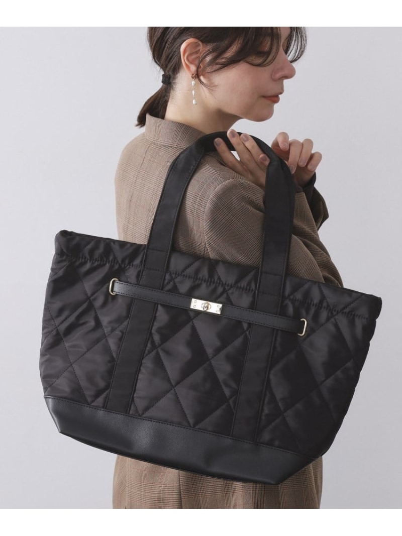 【A4サイズ対応】ダイヤキルティングスクエアビッグトートバッグ OPAQUE.CLIP オペークドットクリップ バッグ トートバッグ ブラック ブラウン【送料無料】[Rakuten Fashion]